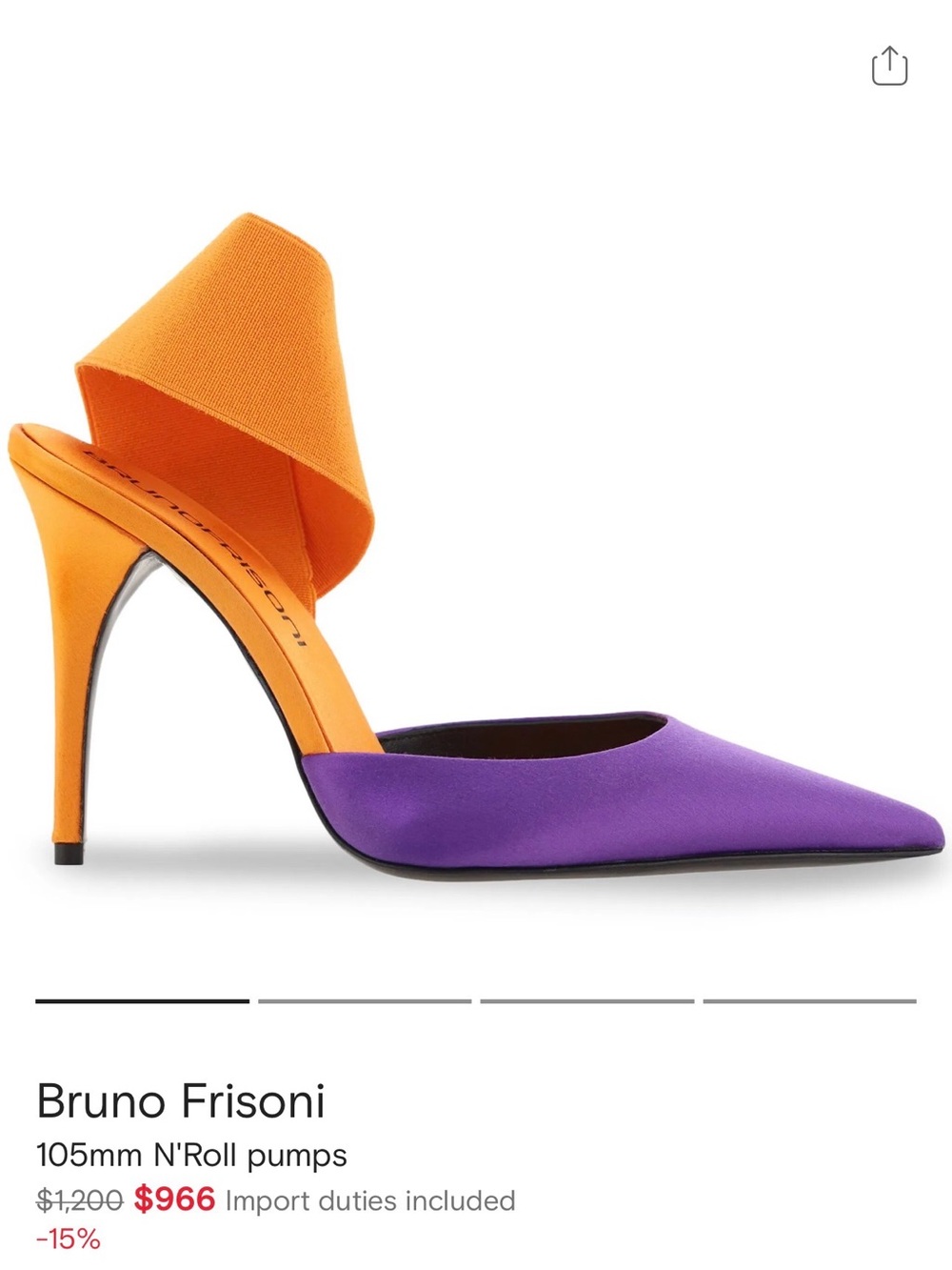 Purple and Orange Pointed-Toe Stiletto Pumps